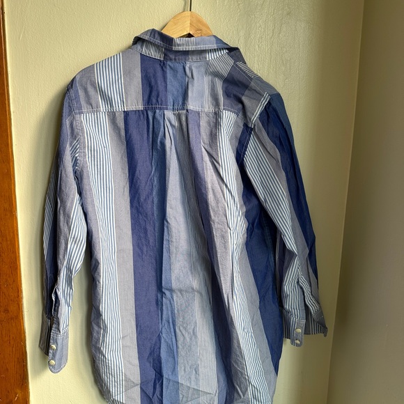 Alex mill blue stripe button up - Picture 4 of 4